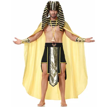 Средновековен костюм фараон на Древен Египет за мъже, възрастен египетски цар, дрехи за cosplay, на Карнавалните костюми, за парти на Хелоуин