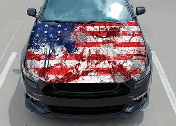 Стикер на предния капак на автомобила, винил, стикер, графики, американското знаме, стикер на камион, графика на камион, стикер на предния капак, череп, f150,