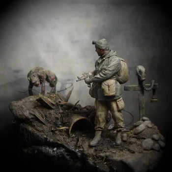 Фигурка от смола 1/32 Модел стойка за древен войн-офицер в разглобено формата на Неокрашенный комплект за монтаж на фигури