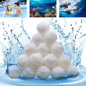 Филтриращи топки за басейн с тегло 1,5 килограма, филтърен материал за басейна, влакнести топчета за вана в центъра на басейна, Лесен за инсталиране, лесен за използване
