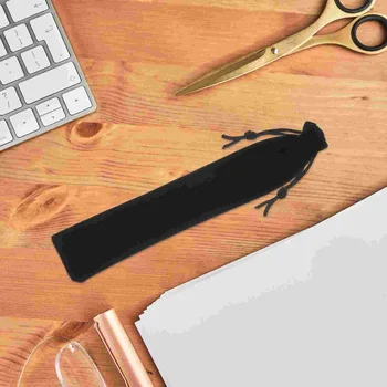 Чанта от съвсем малък джоб за химикалки Притежателя ръкав Калъф за писалки Подарък чанта за моливи Чанта за съхранение на канцеларски материали Кадифе лента за писалки