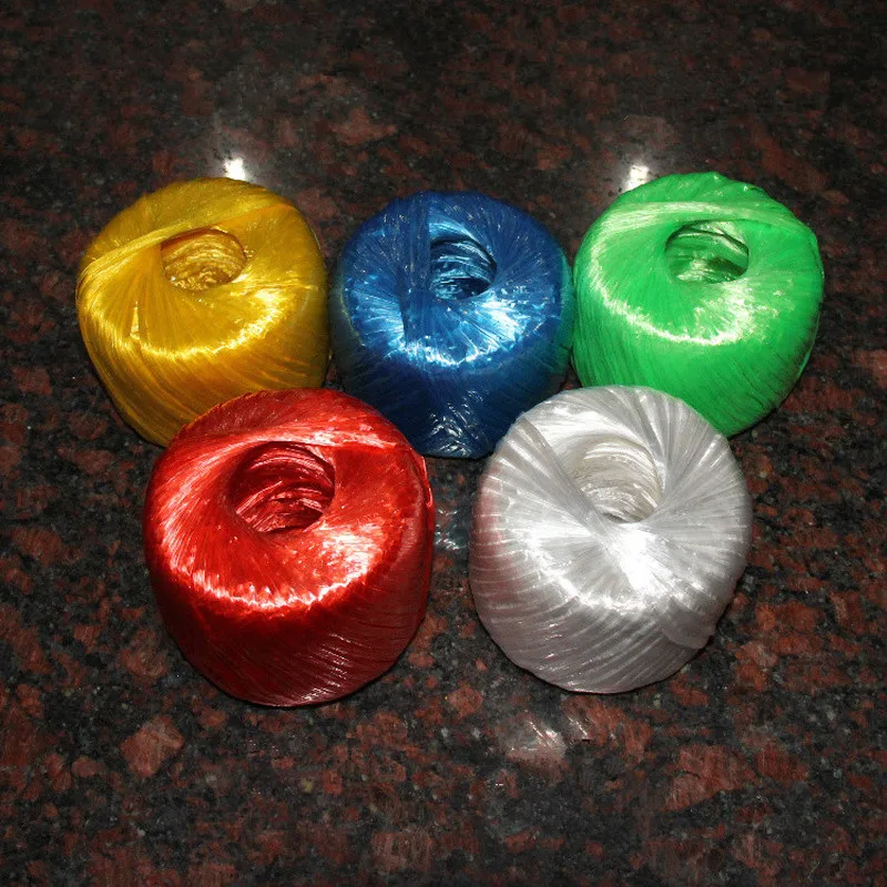 8 Цвята 170 м/ролка цветни пластмасови въжета Химикалка лента Имитация на прежда от лико лента Хартиена Кабел за подарък опаковки украса - 1