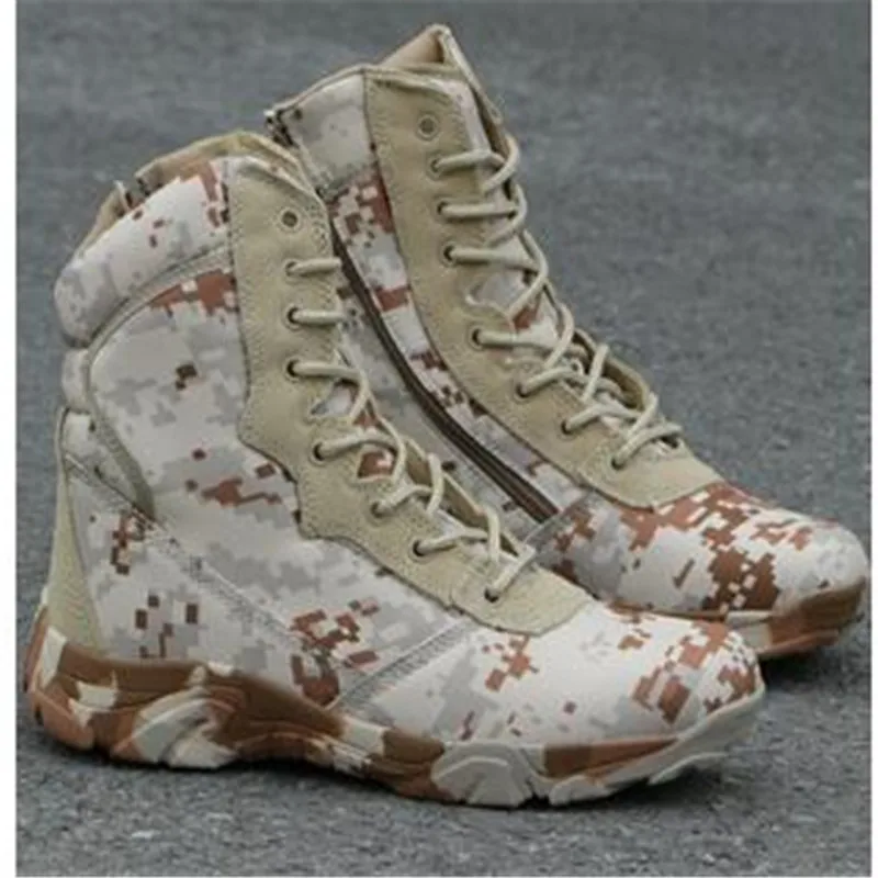 Мъжки Пустинни Тактически Военни обувки, Мъжки Работна Безопасни Обувки, Непромокаеми Армейските обувки със Специално Предназначение, Dr. Ботильоны дантела, Голям Размер - 3