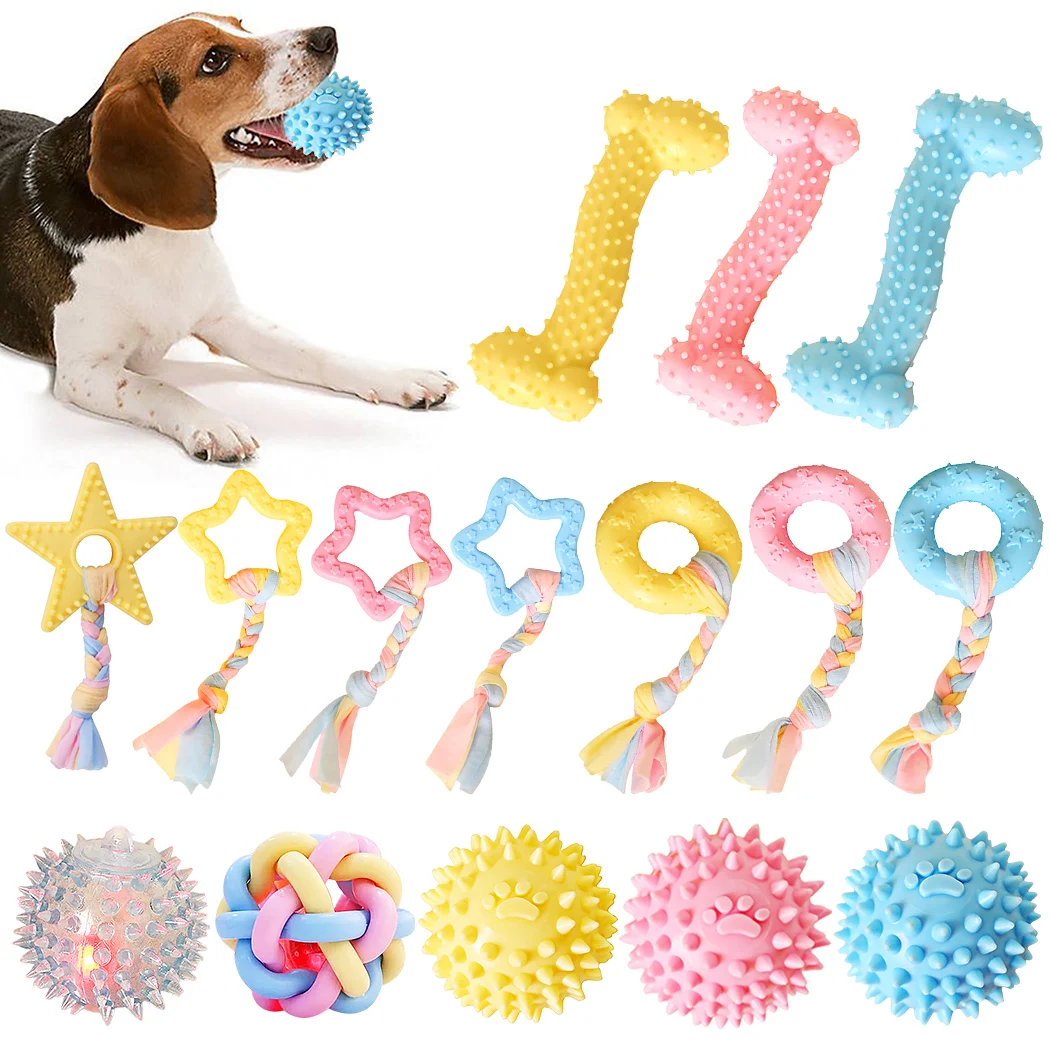 Играчка за куче ухапе, въже, играчка за домашни любимци, топка за кучета, Почистване на зъбите, дъвче гумени играчки за малки кучета, Гумена играчка за кучета, Сувенири за кучета При прорезывании на зъбите - 0