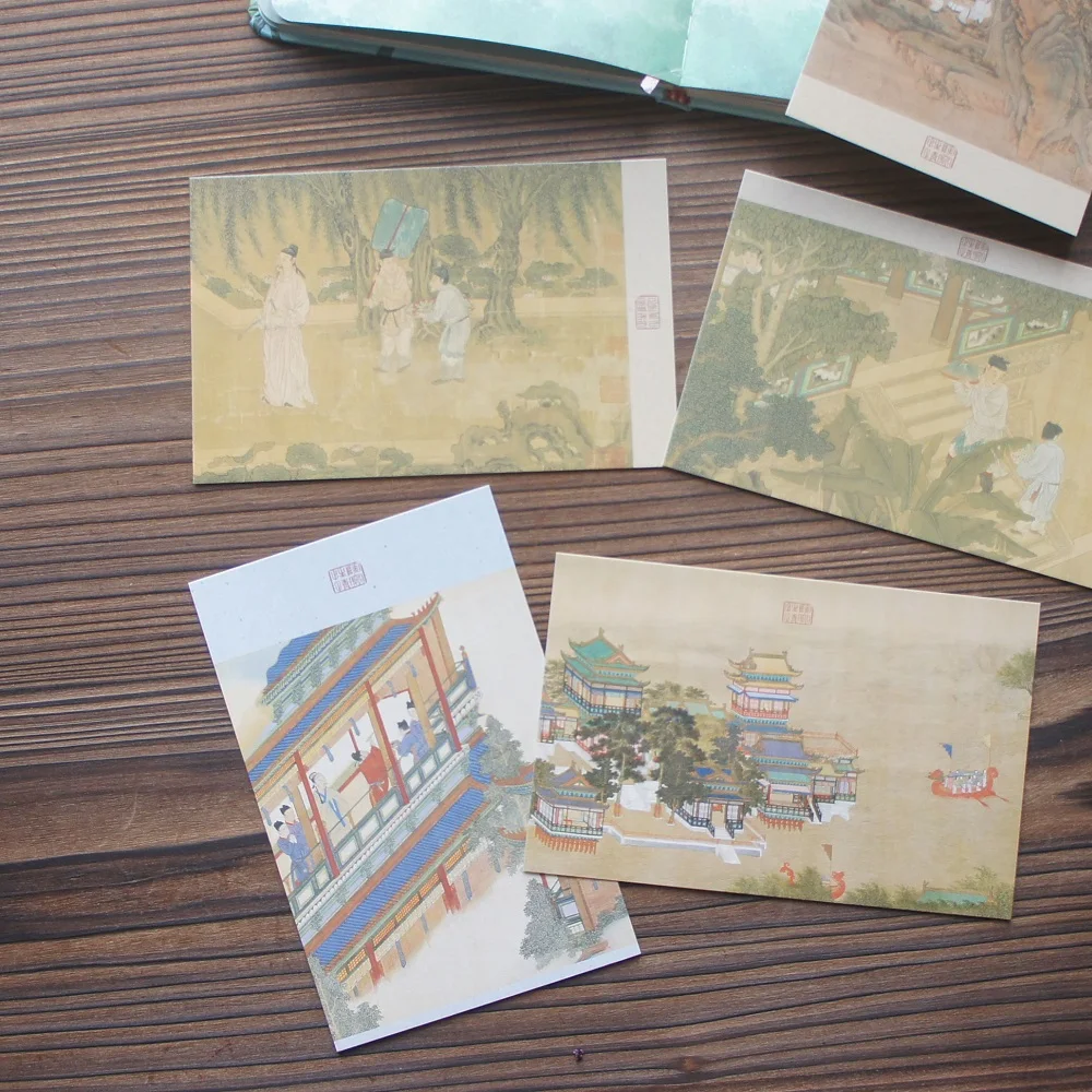 15шт полеви картини на древните благородници В Китай Дизайн като картички Подарък Поздравителна подарък карта Покана за парти Използването на scrapbooking - 0