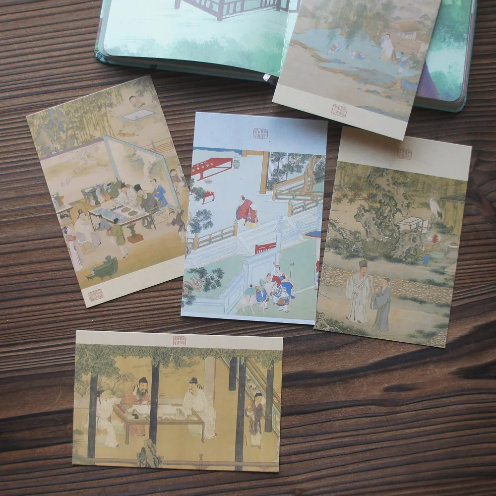 15шт полеви картини на древните благородници В Китай Дизайн като картички Подарък Поздравителна подарък карта Покана за парти Използването на scrapbooking - 2