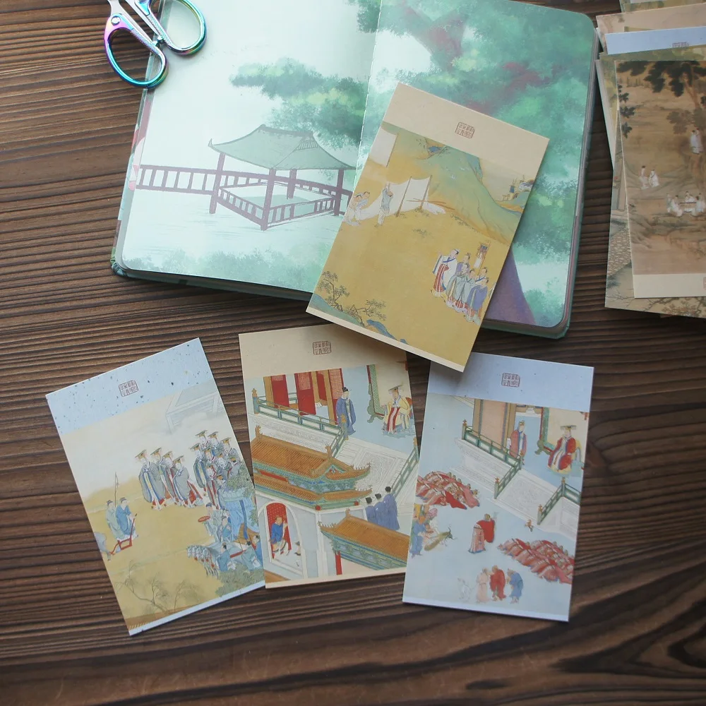 15шт полеви картини на древните благородници В Китай Дизайн като картички Подарък Поздравителна подарък карта Покана за парти Използването на scrapbooking - 4
