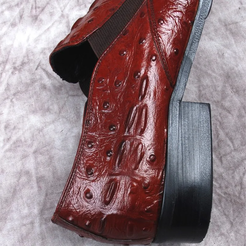 Ръчно изработени обувки от естествена телешка кожа, мъжки официални сватбени модела обувки с шарките на крокодилска кожа, лоферы, оксфордские обувки с остър пръсти - 4
