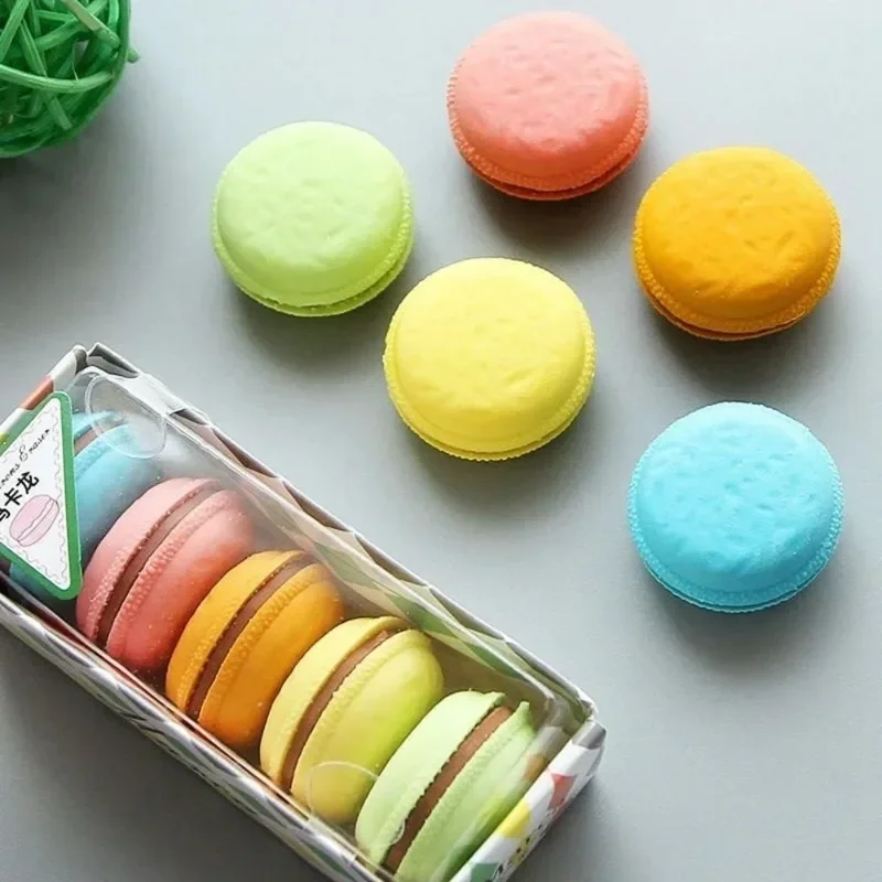 5шт Цветни гумени ластиков за творческа корекция Kawaii Macaron, подарък за момичета, канцеларски материали, Ученически принадлежности, Сладки канцеларски материали - 3
