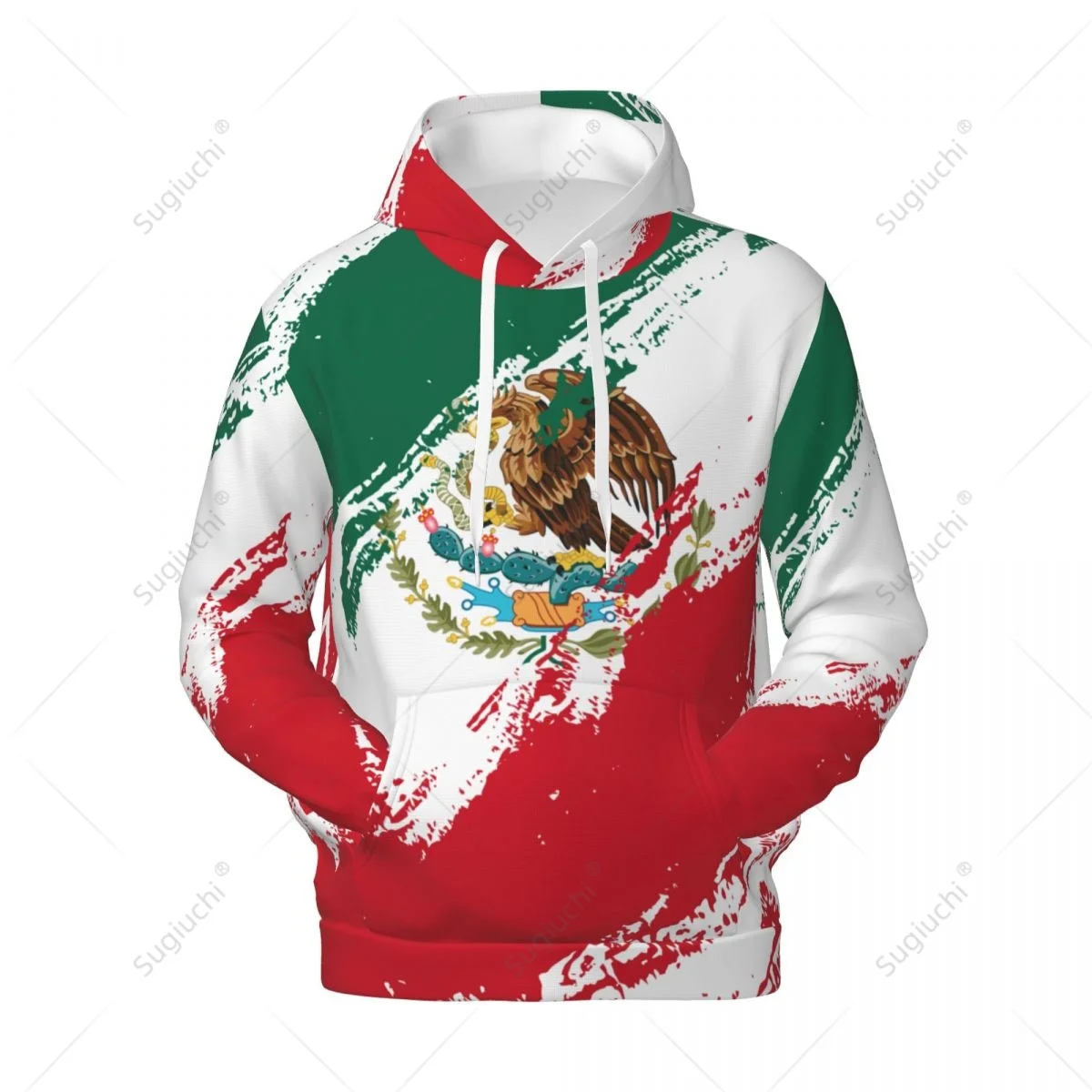 Hoody Унисекс цвета на Знамето на Мексико 3D Мъжки дамски hoody Harajuku, пуловер, качулки от полиестер, всекидневният - 0