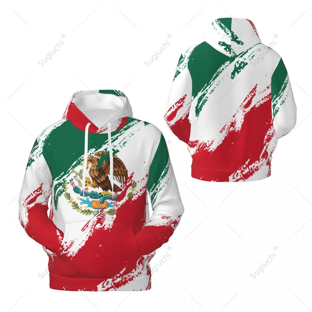 Hoody Унисекс цвета на Знамето на Мексико 3D Мъжки дамски hoody Harajuku, пуловер, качулки от полиестер, всекидневният - 2