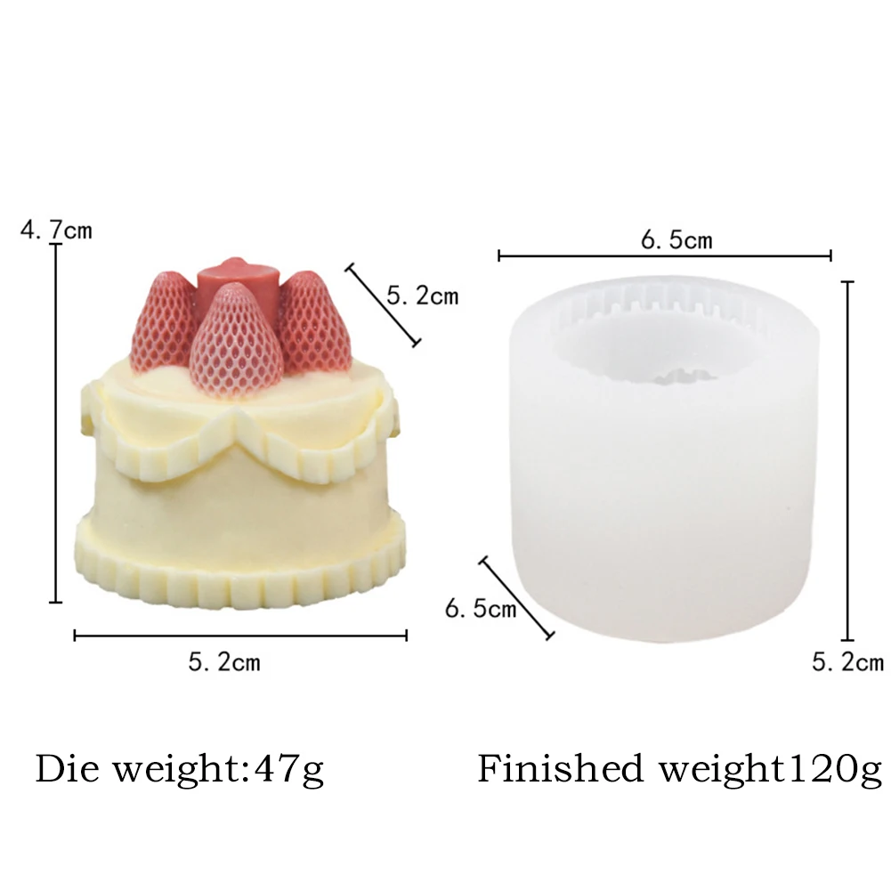 Силиконовата форма Във форма ягодов сладкиш, Направи си САМ, Ароматна Свещ, Сапун, Смола, Занаяти, Накити, Аксесоари и 5.2x4.7x5.2 см - 5