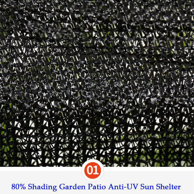 80% Затеняющая Черна Солнцезащитная Мрежа за Градински Цветя и Сочни Растения Авто Навес Анти-UV Козирка Платно Покриване на Оранжерии Окото Окото - 1