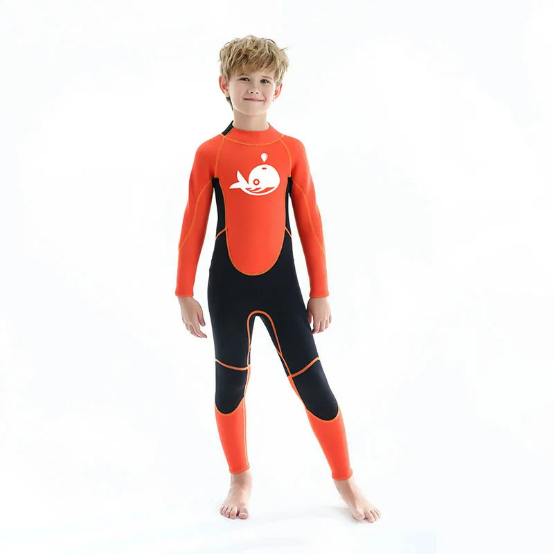2,5 ММ неопреновый водолазный костюм, детски cartoony цял бански с дълъг ръкав, слънце и топъл костюм за сърф, бански костюми - 2