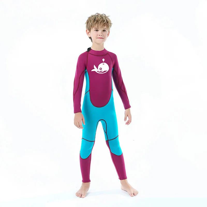 2,5 ММ неопреновый водолазный костюм, детски cartoony цял бански с дълъг ръкав, слънце и топъл костюм за сърф, бански костюми - 3