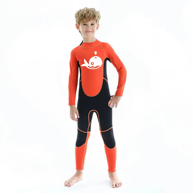 2,5 ММ неопреновый водолазный костюм, детски cartoony цял бански с дълъг ръкав, слънце и топъл костюм за сърф, бански костюми - 4