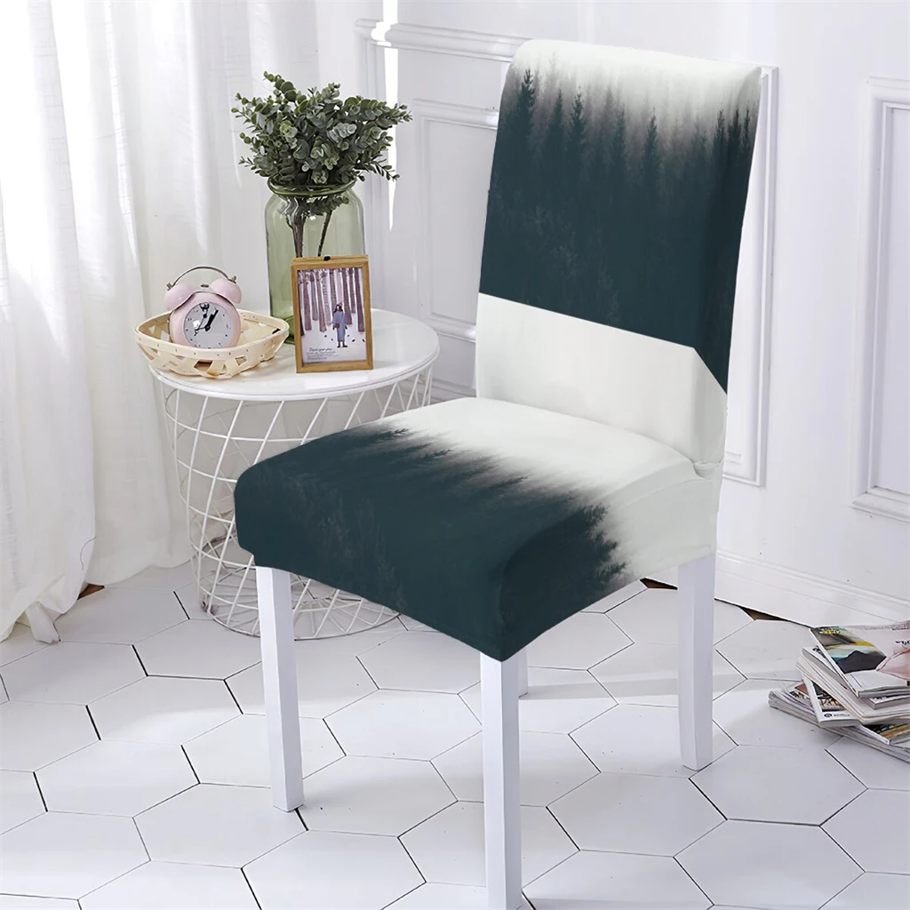Калъф за стол в растително стил, модерни трапезни капаци за кухненски столове с натурален инфинити модел, защитава от нечистотии, калъф за стол Stuhlbezug - 2