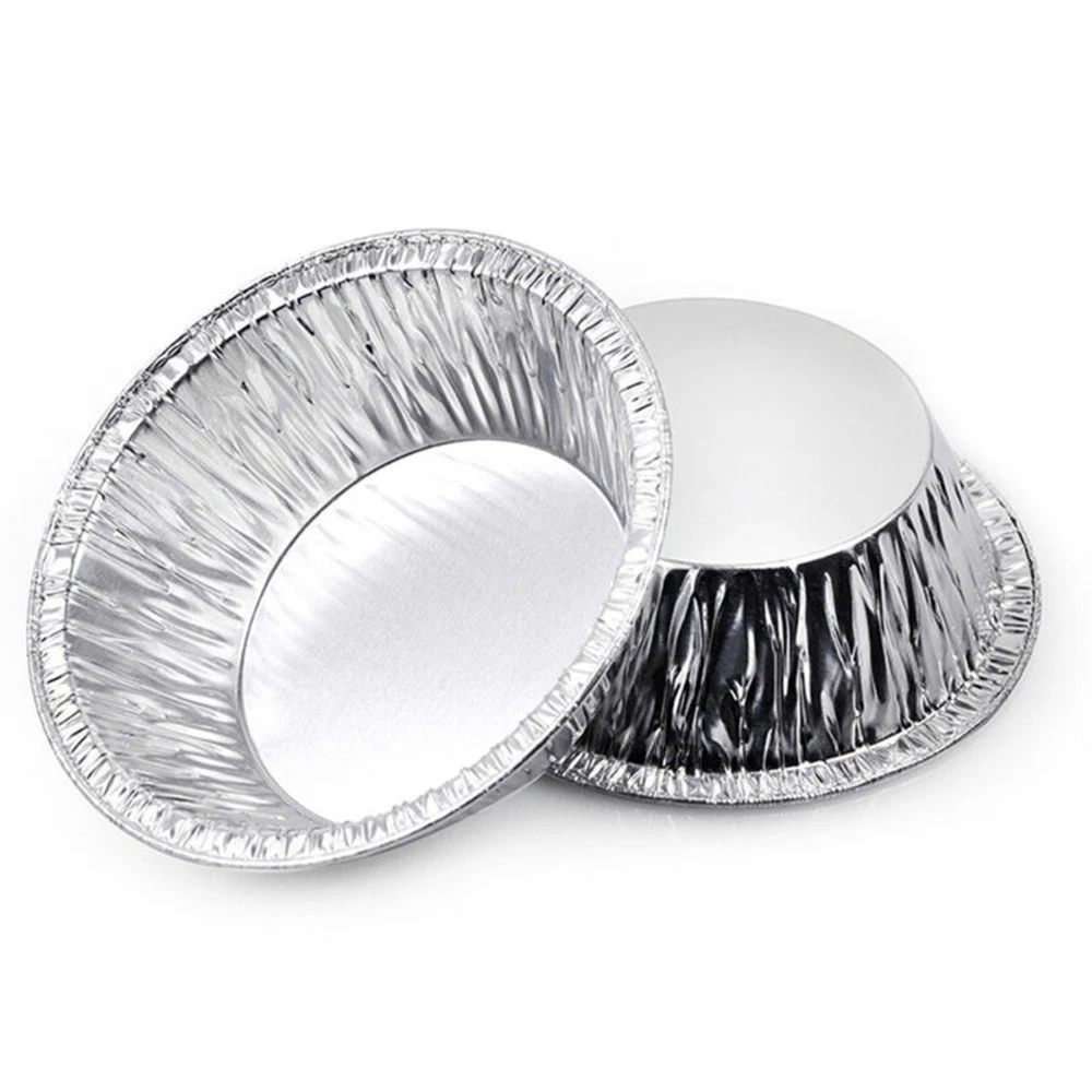 100шт алуминиева 3-инчов форма за пай от алуминиево фолио за Еднократна употреба мини саксия Форма за печене на сладкиши Лидице Антипригарная форма за печене на яйца, Сладкарски изделия, инструменти - 1