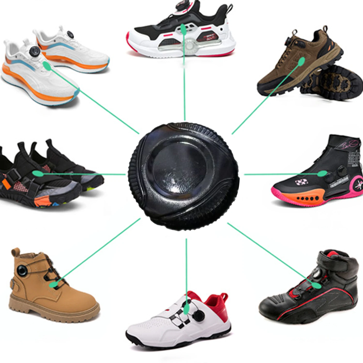 1 чифт ротационни пряжек, Автоматично връзките на обувките без завязок, Възрастни, Детски Ластични шнурове, Маратонки, Мързеливи връзките на обувките без завязок, Аксесоари за обувки - 5