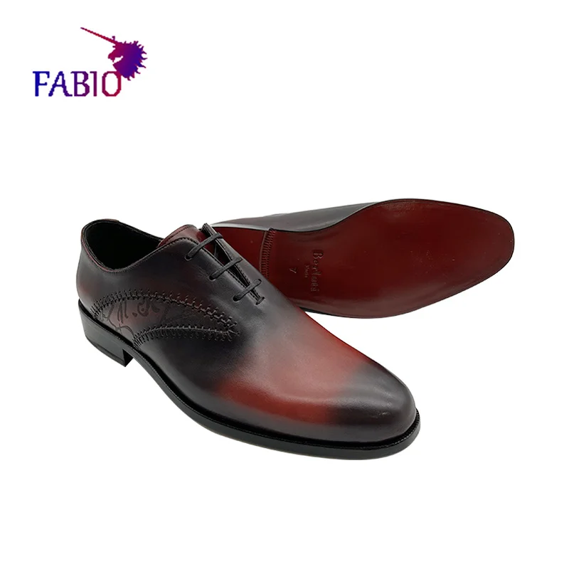 Мъжки официалната бизнес обувки в италиански стил Bruti от телешка кожа на кожена подметка ръчно изработени по поръчка мъжки обувки от естествена кожа - 1