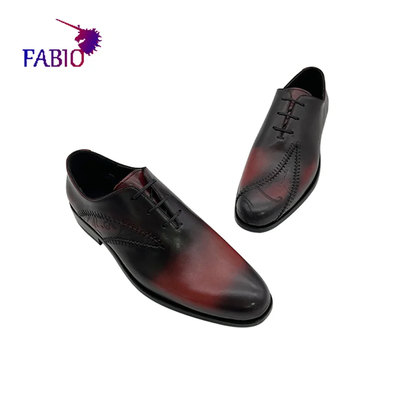 Мъжки официалната бизнес обувки в италиански стил Bruti от телешка кожа на кожена подметка ръчно изработени по поръчка мъжки обувки от естествена кожа - 2