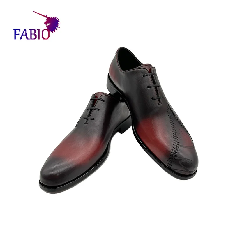 Мъжки официалната бизнес обувки в италиански стил Bruti от телешка кожа на кожена подметка ръчно изработени по поръчка мъжки обувки от естествена кожа - 3