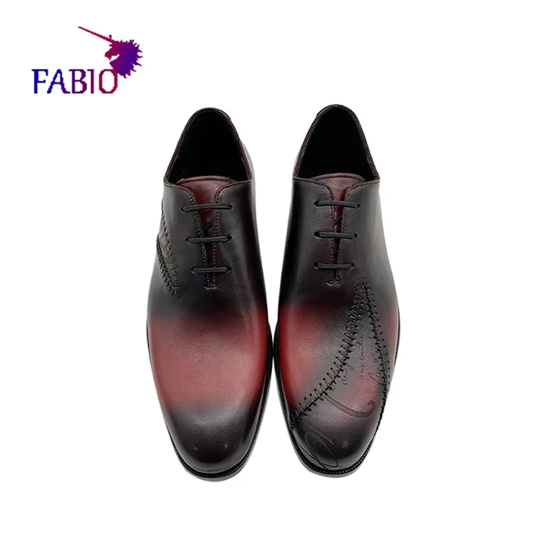 Мъжки официалната бизнес обувки в италиански стил Bruti от телешка кожа на кожена подметка ръчно изработени по поръчка мъжки обувки от естествена кожа - 4