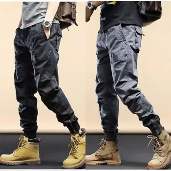 2023 Нови мъжки панталони Карго Свободни армейските тактически панталони Ежедневни панталони с джобове Pantalon Мъжки хлопчатобумажный военен гащеризон B08