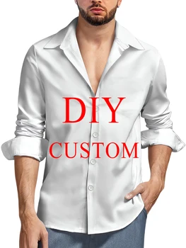 HX Модерен Мъжки Ризи САМ Costom Със Собственото Си Изображение, Риза С дълъг Ръкав, Ежедневни Мъжки Дрехи S-5XL, Директна Доставка