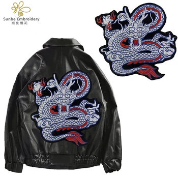 Бродерия Големи Ивици с Дракони, Апликация от Желязо, на Облекло, на Иконите на гърба Мотоциклетизъм якета