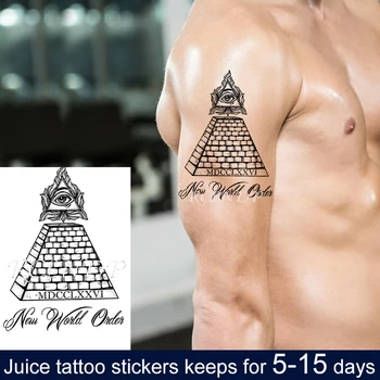 Водоустойчив Временна стикер с татуировка сок Egypt Eye Flower Tower 