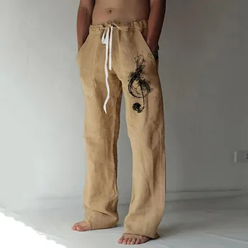 Чист обикновен мъжки прави панталони с набивным модел за ежедневно шофиране в уличном стила на S-3XL